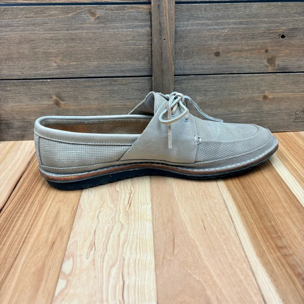 Clarks Grafted Sail Boat Shoe Gray Perforated Leather Men’s Sz 10.5